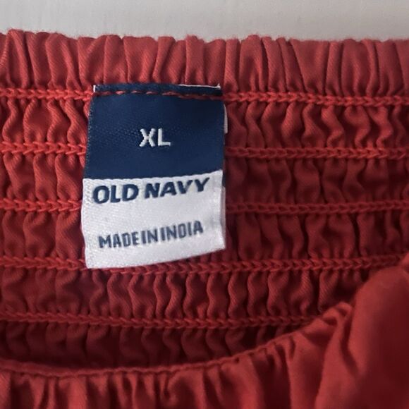 Old Navy Solid Orange X- Large‎ Puff Sleeve Smocked Top Cottagecore - Picture 2 of 3